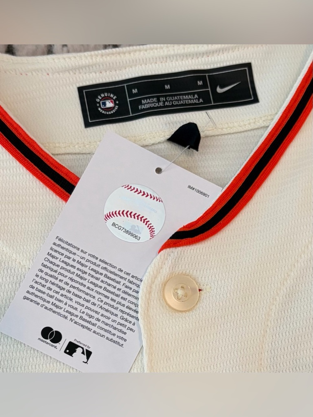 Nike San Francisco Giants Cream Buster Posey #28 Baseball MLB Jersey Men's Sz: M - Picture 5 of 9